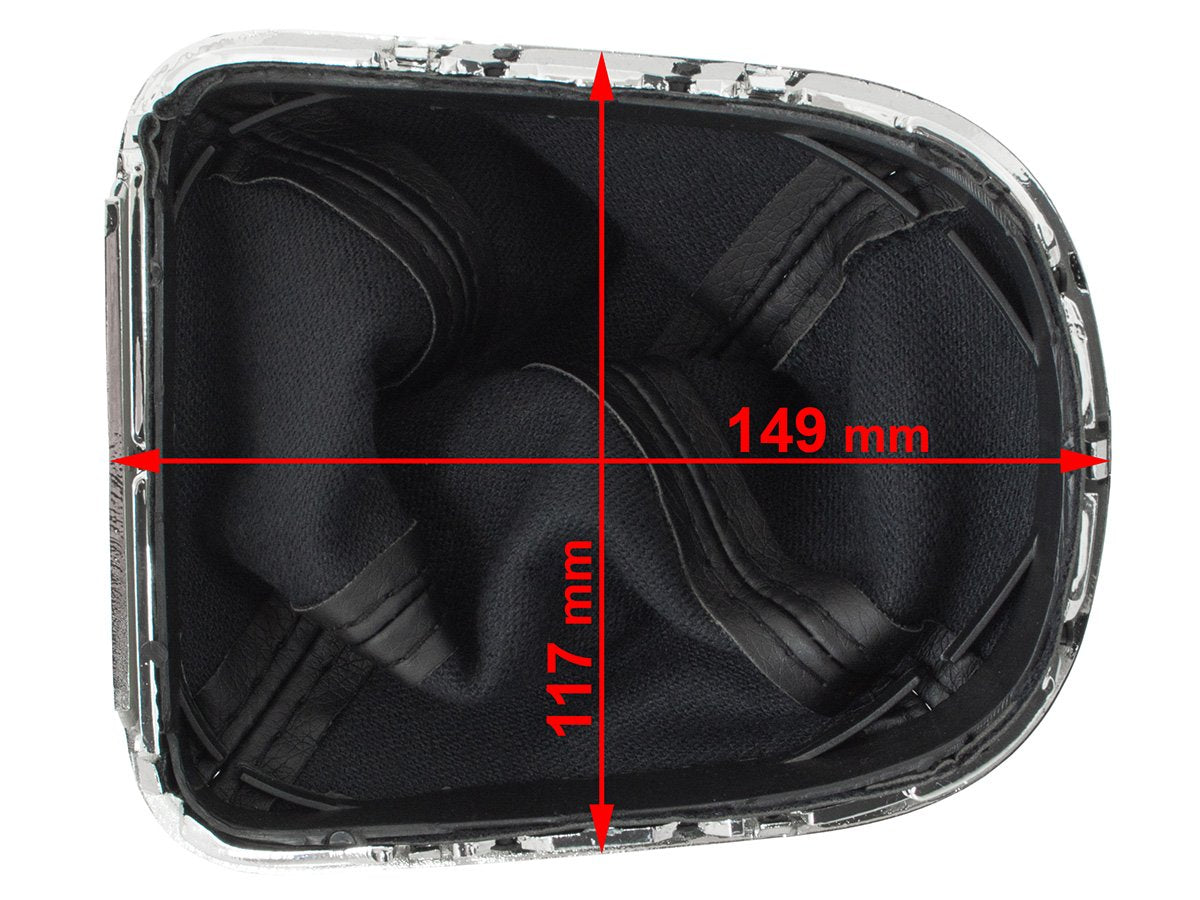 Chevrolet Cruze gear stick protective gaiter BLACK + CHROME frame