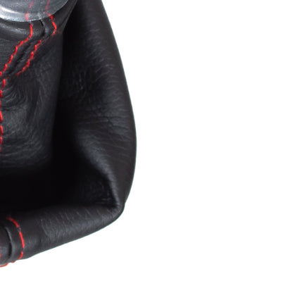 Audi A3 I 8L 96-03 BLACK gear knob + BLACK GAITER with RED STITCHING RED RING 5 GEARS REVERSE ON TOP
