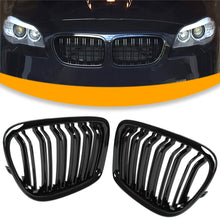 BMW X1 E84 09-15 atrapy między reflektory (nerki) lewa + prawa kpl. BLACK GLOSSY DOUBLE BAR