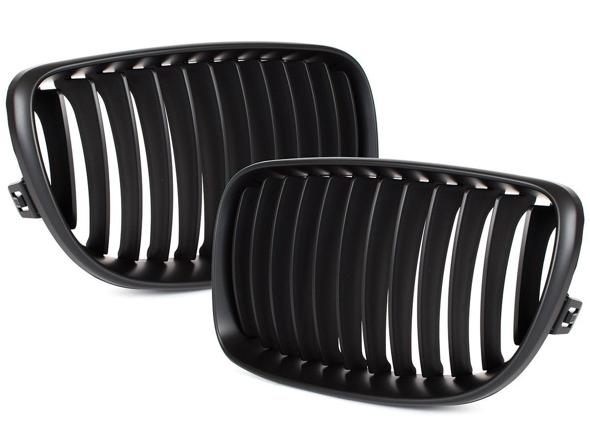 BMW 1 E81 E82 E87 E88 07-11 grilles (kidneys) left + right set BLACK MATTE