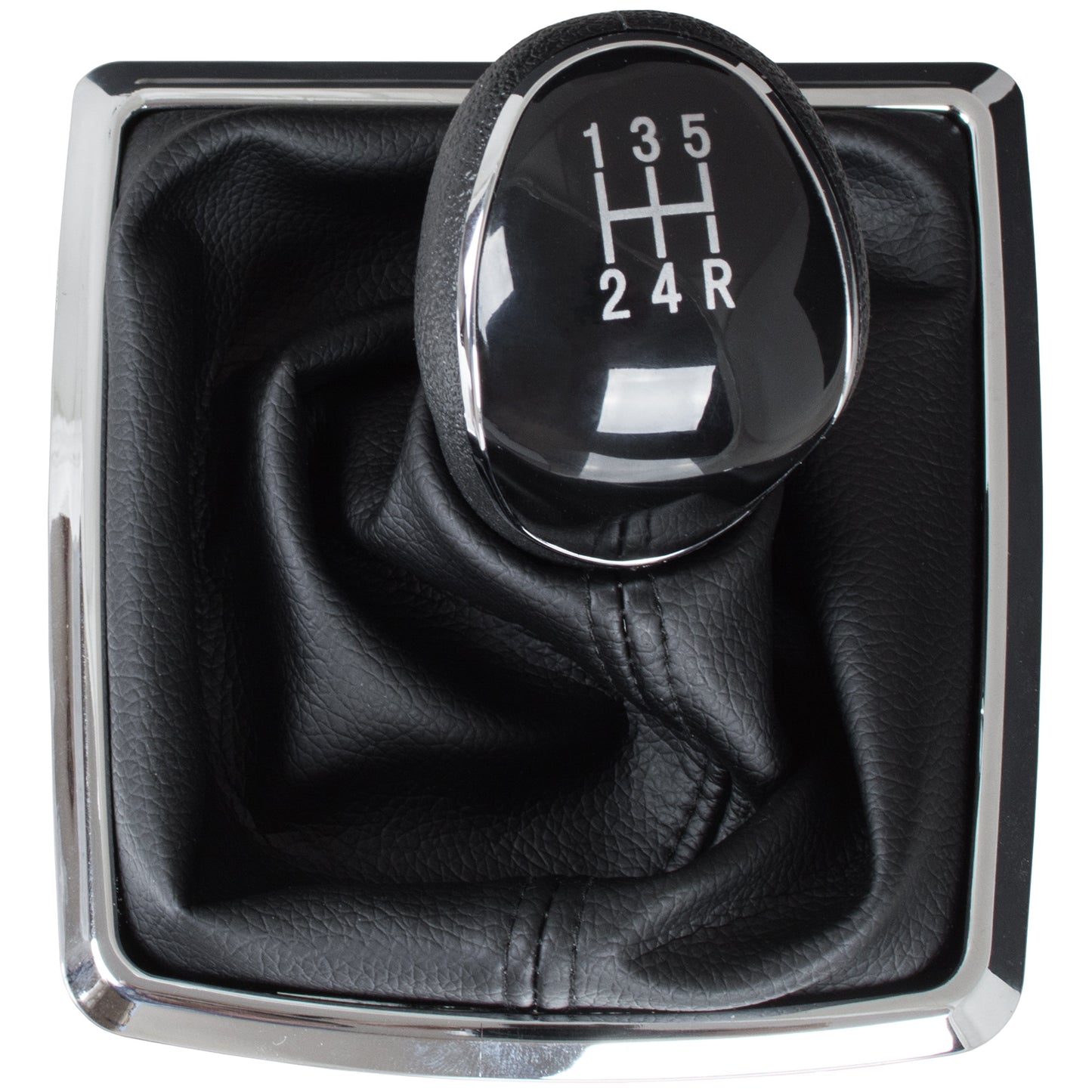 Ford Focus Mk2 04-11 gear knob BLACK + gaiter with chrome frame 5 SPEEDS