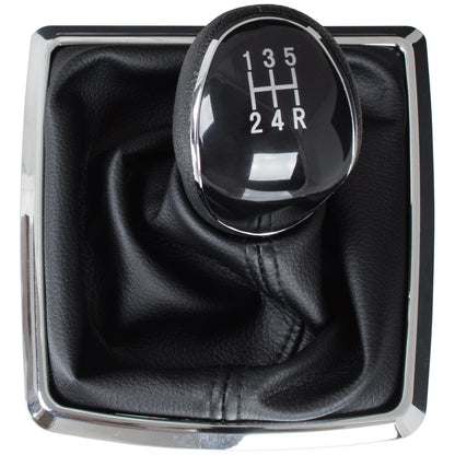 Ford Focus Mk2 04-11 gear knob BLACK + gaiter with chrome frame 5 SPEEDS