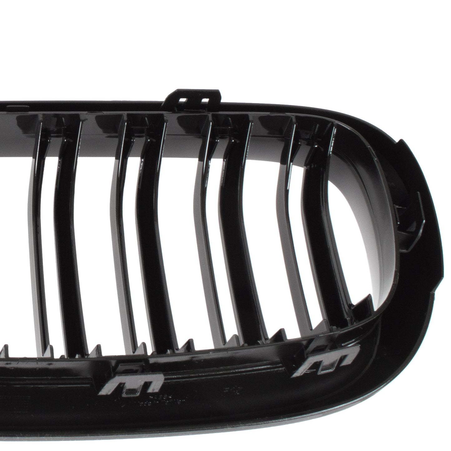 BMW X6 F16 14-19 dummy grilles between headlights (kidneys) left + right set. BLACK GLOSSY DOUBLE BAR