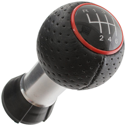 Audi A4 B6 00-04 BLACK gear knob + RED RING 6 SPEED