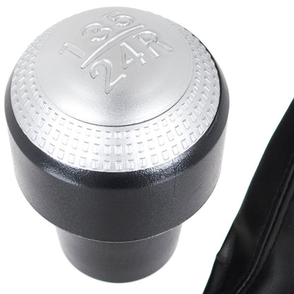 Hyundai Tucson I 04-10 gear knob SILVER + BLACK GAITER with frame 5 SPEED