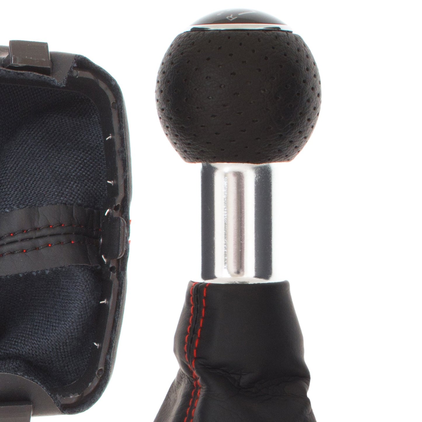 Audi A3 I 8L 96-03 BLACK gear knob + BLACK GAITER with RED STITCHING 6 SPEED