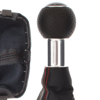 Audi A3 I 8L 96-03 BLACK gear knob + BLACK GAITER with RED STITCHING 6 SPEED