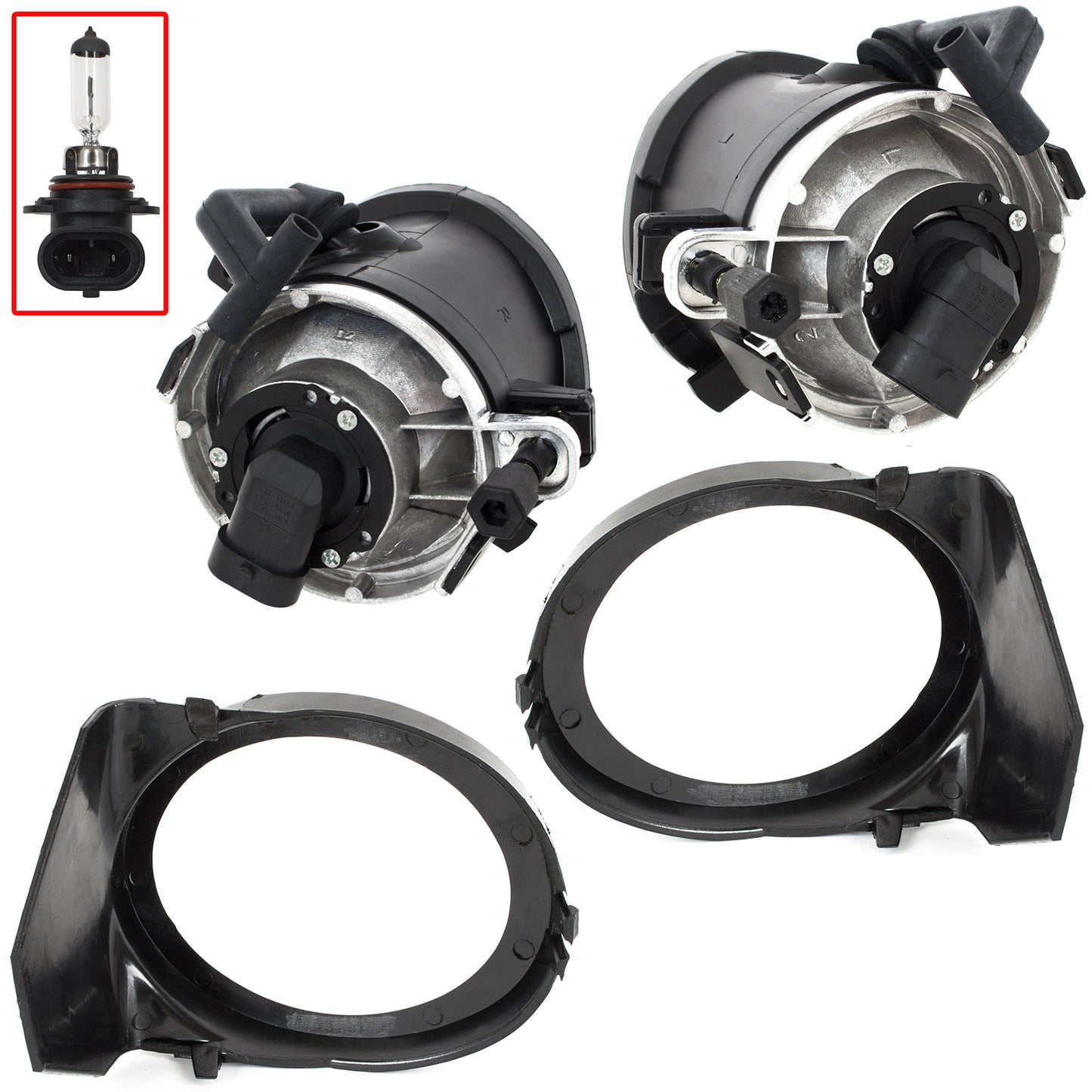 BMW 3 E46 M-Package M3 98-04 SMOKED fog lights with frames left + right 4 pcs. SET