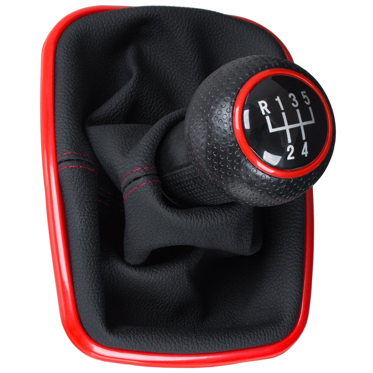 VW Golf IV 97-06 gear knob + GAITER WITH RED FRAME 5 GEARS 23 MM