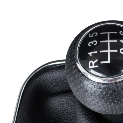 VW Golf IV 97-03 gear knob BLACK + gaiter with chrome frame 6 GEARS 12MM HOLE
