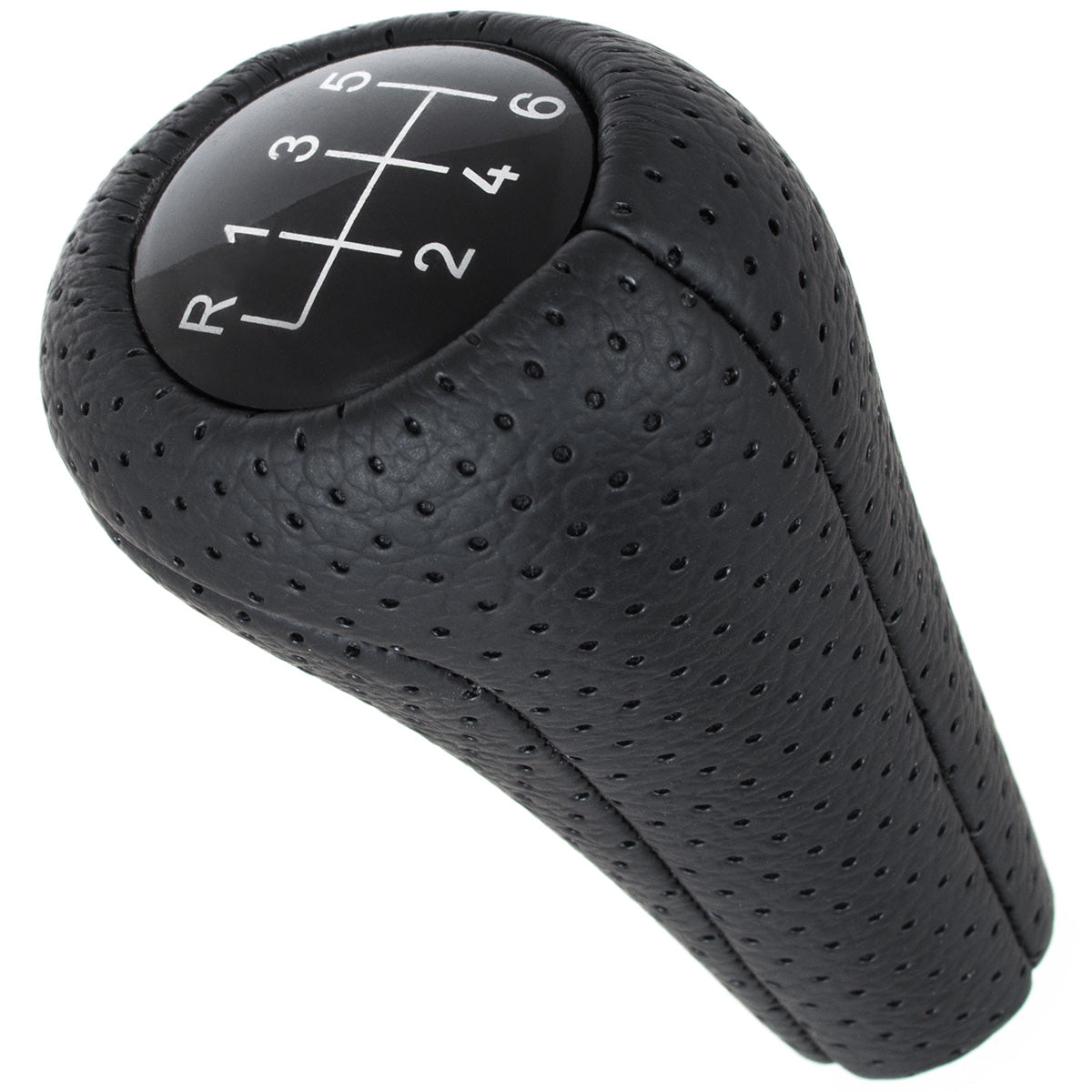 BMW E34 E36 E38 E39 E46 E60 E61 E87 E90 X3 X5 gear knob BLACK PERFORATED LEATHER 6 SPEED