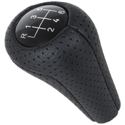 BMW E34 E36 E38 E39 E46 E60 E61 E87 E90 X3 X5 gear knob BLACK PERFORATED LEATHER 6 SPEED