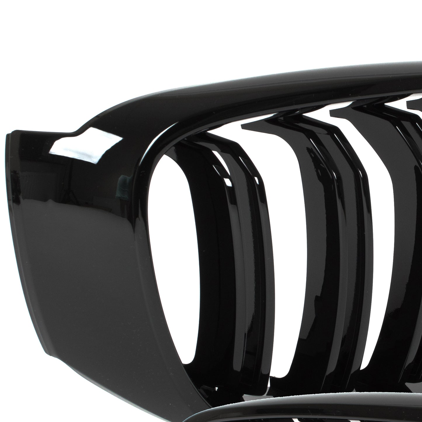 BMW 3 F34 GT 13-20 grilles between headlights (kidney grilles) left + right set. BLACK GLOSSY DOUBLE BAR