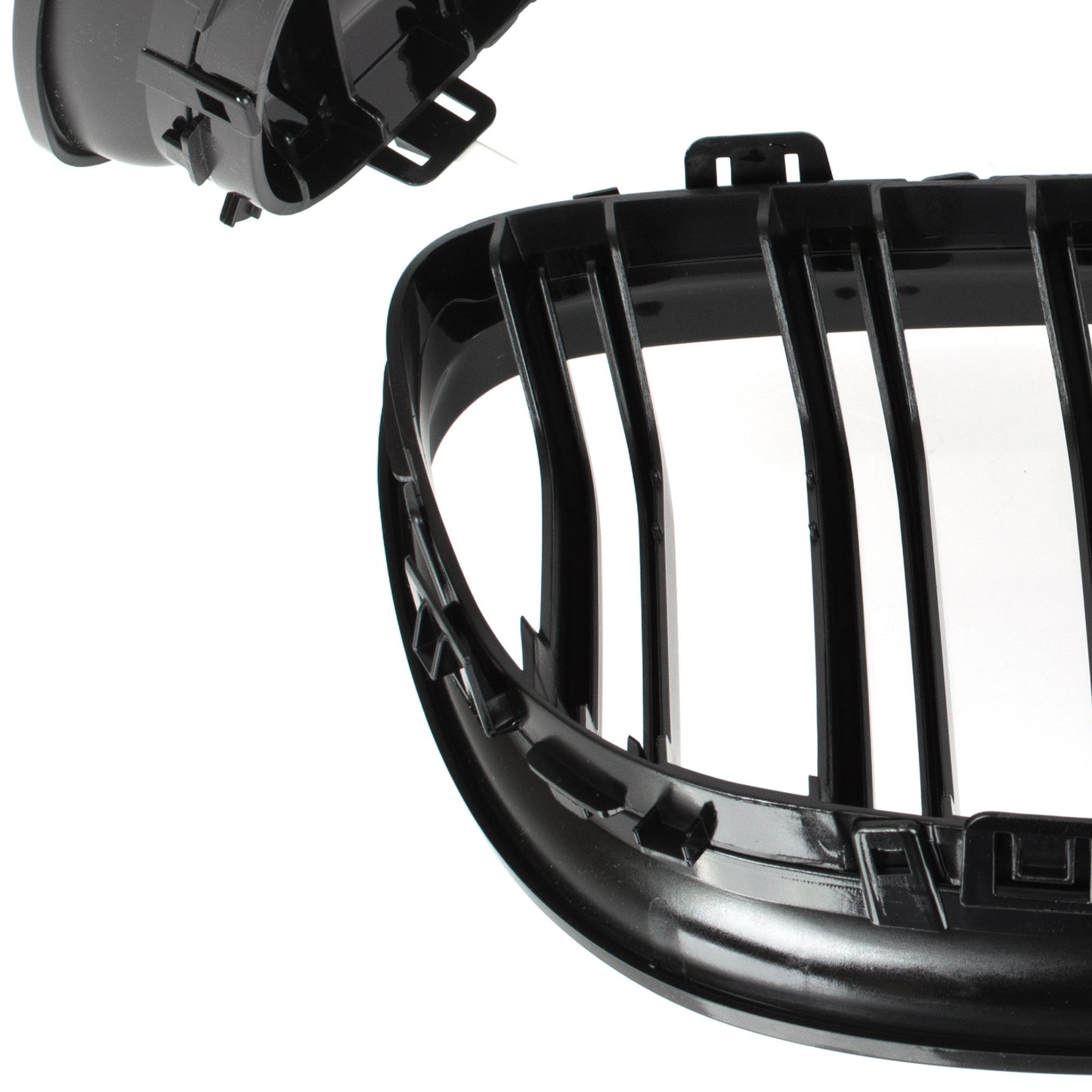 BMW 3 E90 / E91 09-13 SEDAN / ESTATE grilles (kidneys) left + right set BLACK GLOSSY DOUBLE BAR