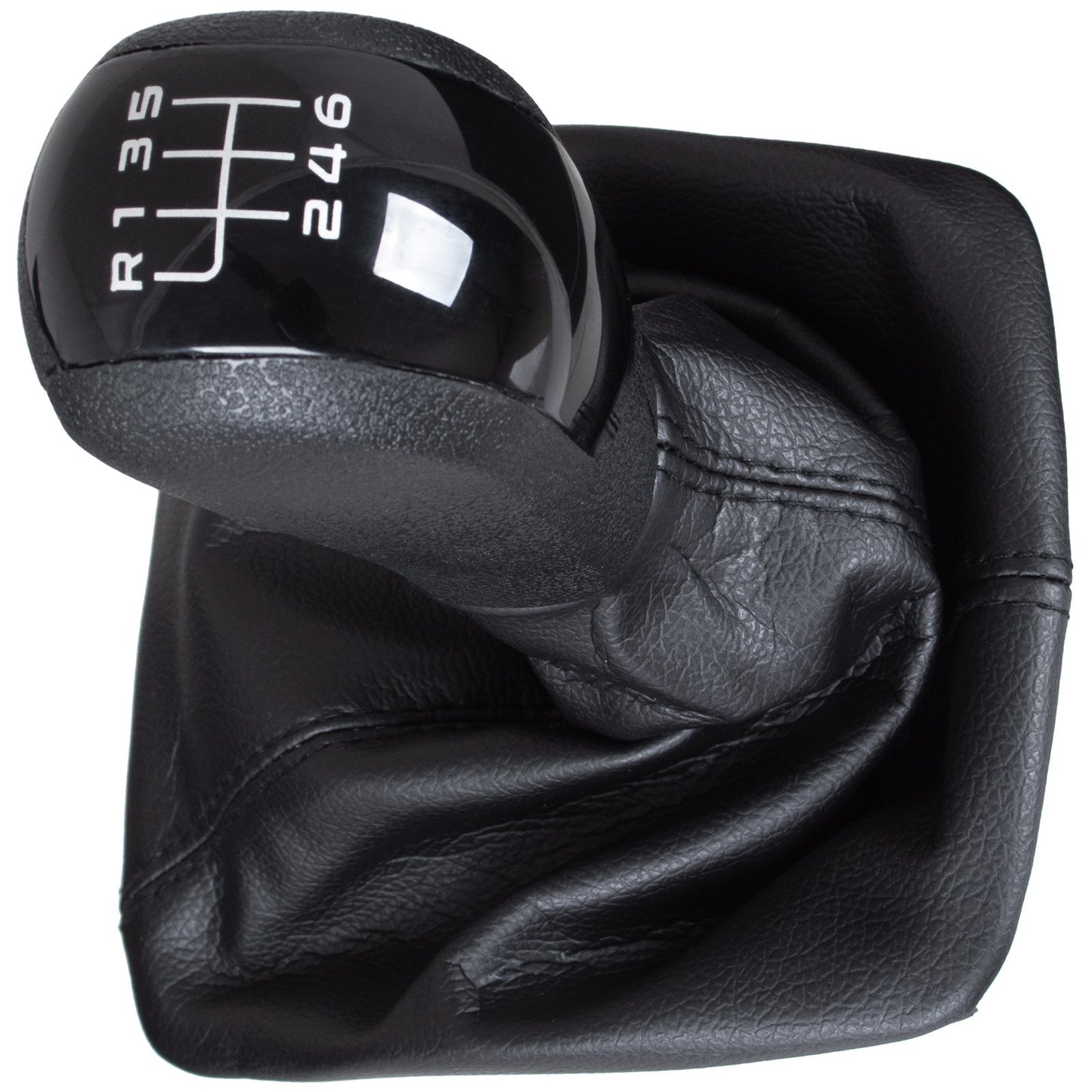 Skoda Octavia II 2004- gear knob + gaiter with frame BLACK 6 SPEED