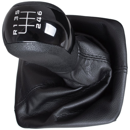 Skoda Octavia II 2004- gear knob + gaiter with frame BLACK 6 SPEED