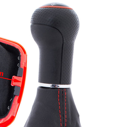 VW Golf IV 97-06 gear knob + GAITER WITH RED FRAME 6 GEARS 23 MM