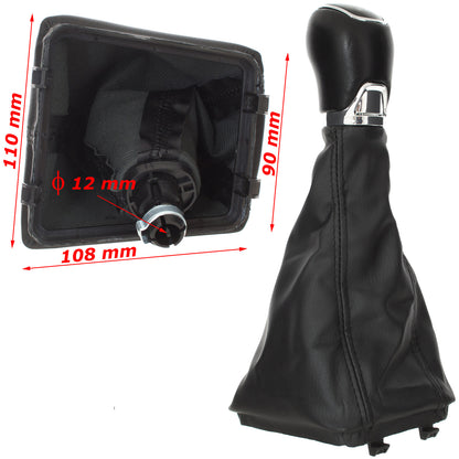 Skoda Octavia III 2012- gear knob + gaiter with frame ECO-LEATHER 5-SPEED