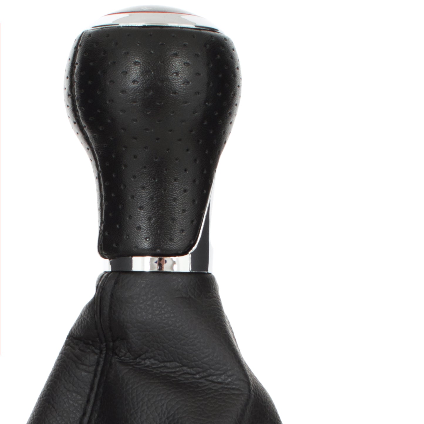 Audi A4 B8 07-15 Gear Knob BLACK + CHROME 6 SPEED + BLACK GAITER WITH BLACK STITCHING