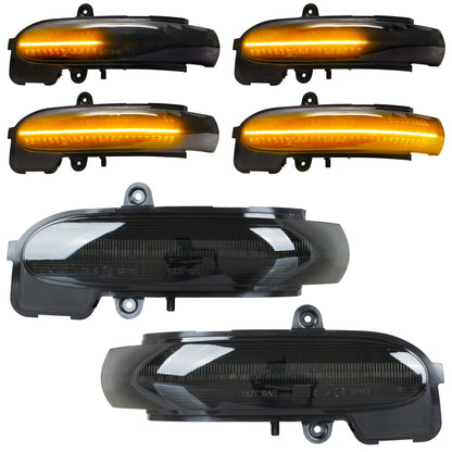 Mercedes CL203 S203 W203 C-Class 01-07 left + right SMOKED DYNAMIC LED mirror indicator 2 pcs. SET