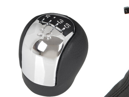 @@@@@ Opel Vectra C 02-08 gear knob 5 SPEED ECO-LEATHER + CHROME reverse gear on TOP + gear stick gaiter + WHITE frame 2 pcs. SET