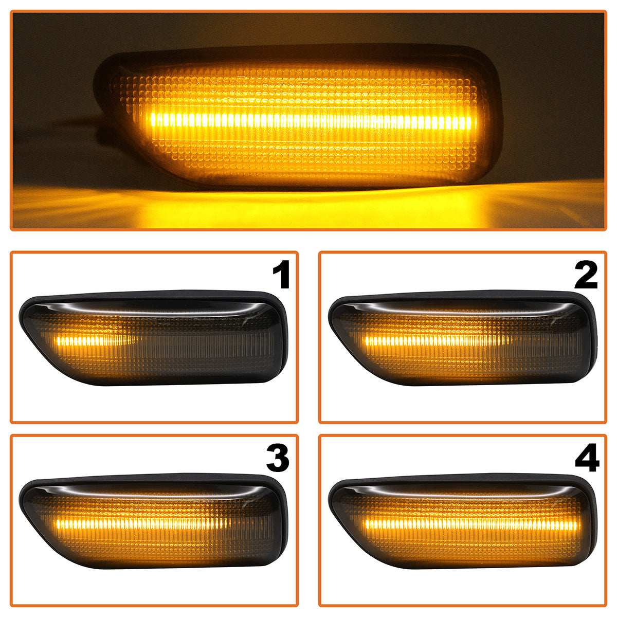 Volvo S60 I S80 I V70 II XC70 I XC90 I LED SMOKED DYNAMIC Side Indicators 2 pcs. SET