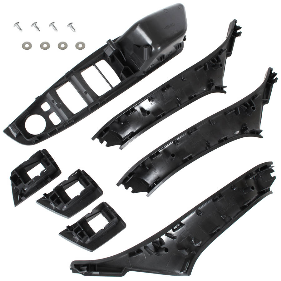 BMW 5 F10 F11 09-17 set maniglie interne anteriori 7 pezzi NERO
