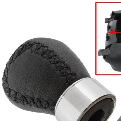 Mazda 6 GG/GY 02-08 gear knob BLACK LEATHER 5 SPEED 12 MM + gear stick gaiter + frame 2 pcs. SET