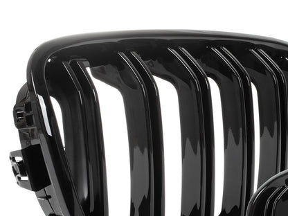 BMW 1 F20 / F21 11-14 3/5D HATCHBACK grilles (kidneys) left + right set BLACK GLOSSY DOUBLE BAR