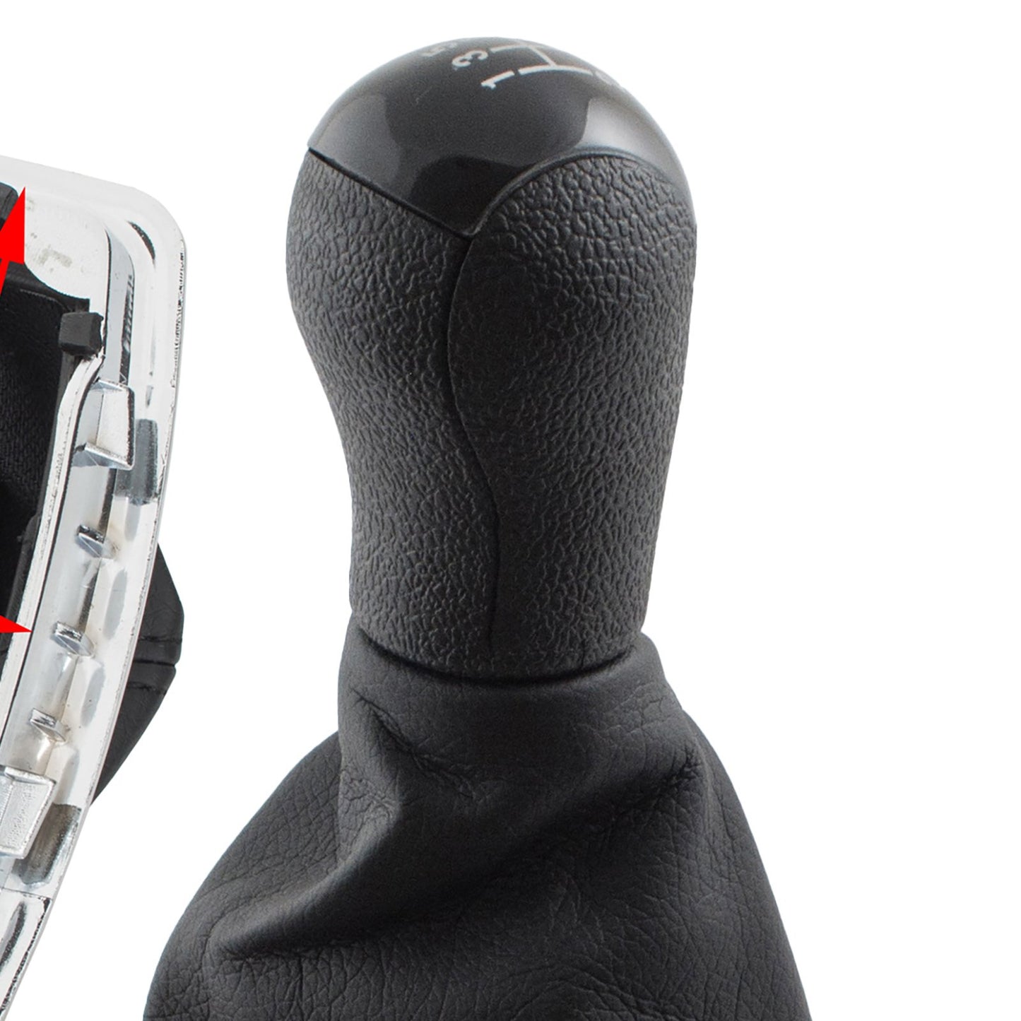 Ford Focus Mk2 04-08 Gear knob BLACK + gaiter with chrome frame 5 SPEED