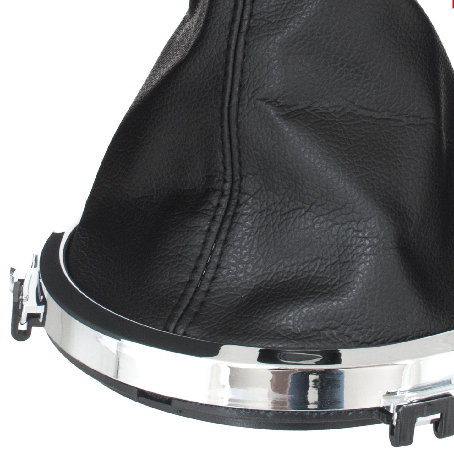 Audi TT 8J 06-14 BLACK / CHROME gear knob + BLACK GAITER WITH CHROME FRAME 6 SPEED