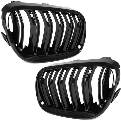 BMW 3 E92 E93 10-13 dummy grilles (kidneys) left + right set BLACK GLOSSY DOUBLE BAR