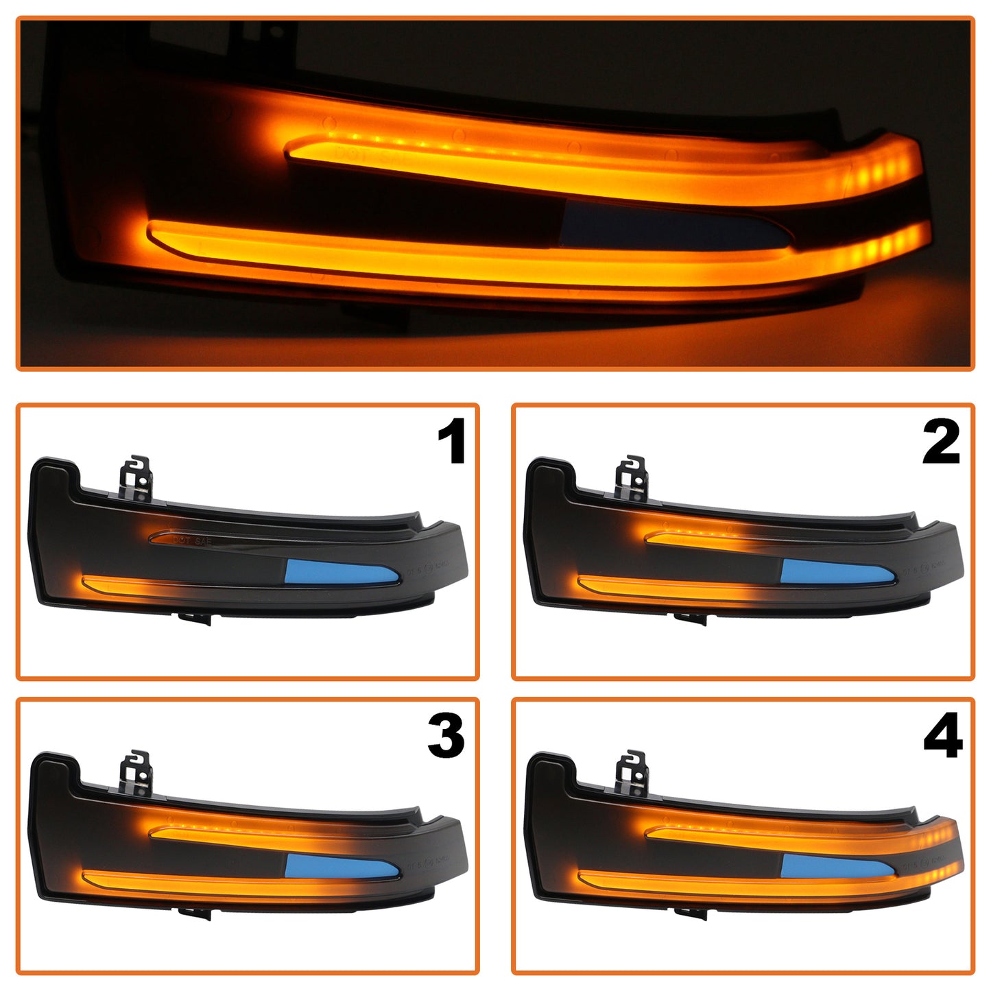 Mercedes W176 A-Class 12-18 turn signal in mirror left + right SMOKED DYNAMIC LED 2 pcs. SET