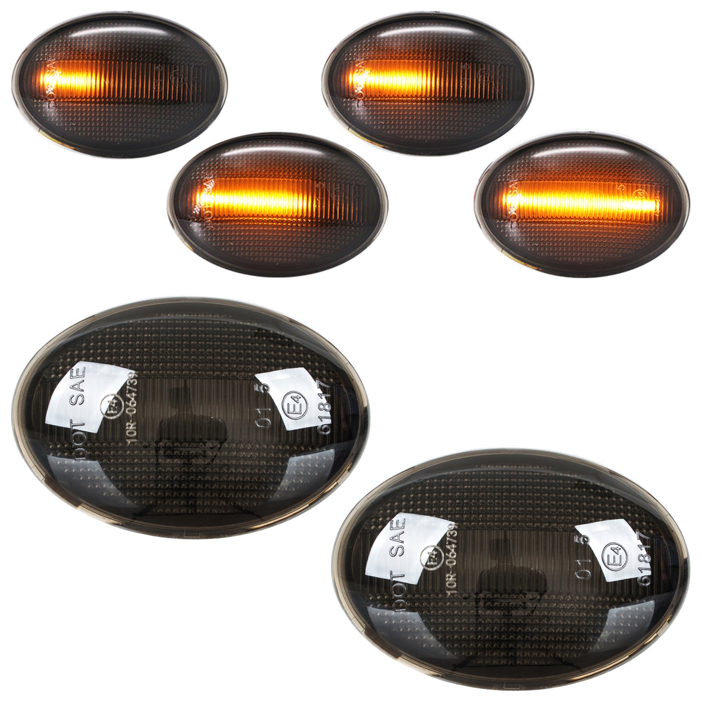 MINI R55 2006- LED DYNAMIC SMOKED SIDE INDICATOR 2 pcs. SET