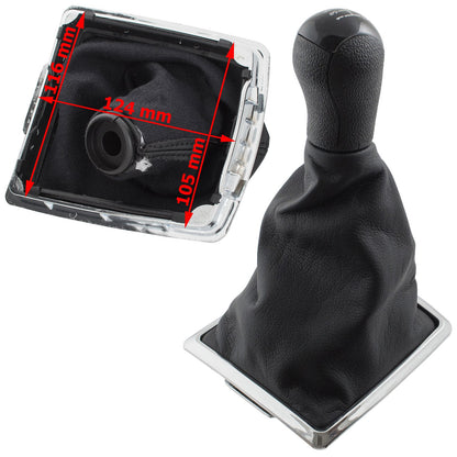 Ford Focus Mk2 04-08 Gear knob BLACK + gaiter with chrome frame 5 SPEED