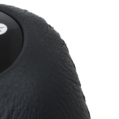 UNIVERSAL gear knob TUNING BLACK LEATHER + SILVER 5 SPEED