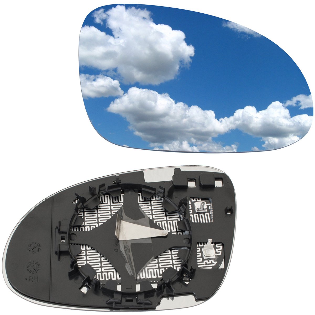 VW Golf V 03-09 mirror glass HEATED right
