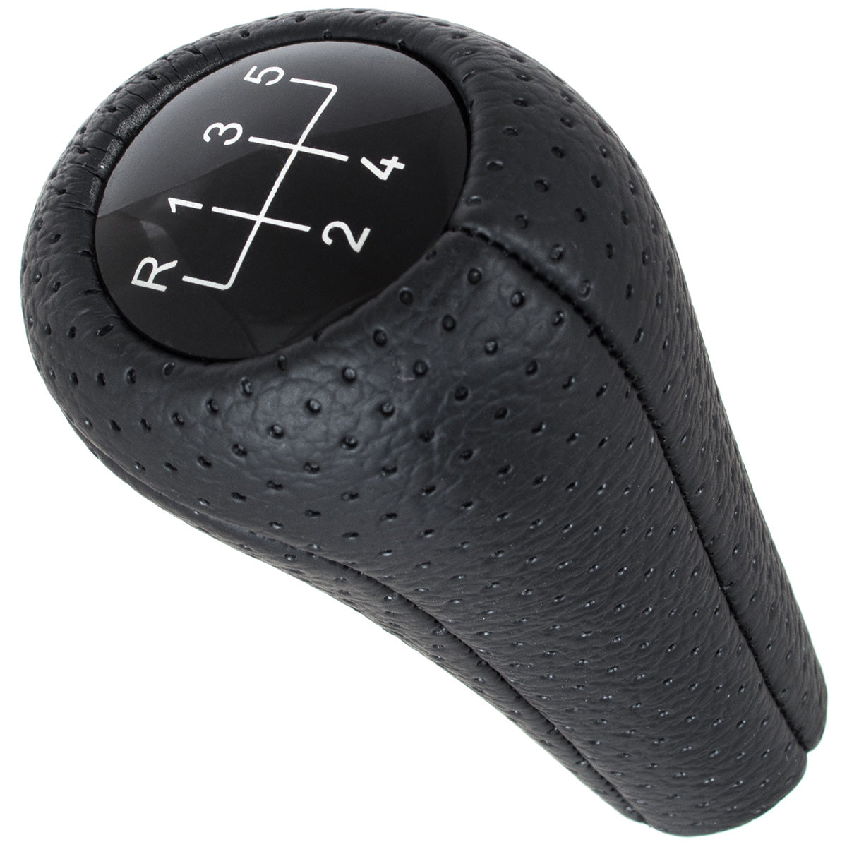 BMW E34 E36 E38 E39 E46 E60 E61 E87 E90 X3 X5 gear shift knob BLACK PERFORATED LEATHER 5 SPEED
