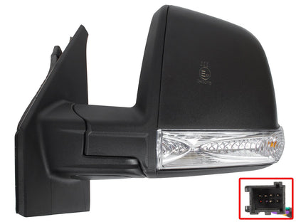 Fiat Doblo 2010 - electric heated door mirror, black, NO SENSOR, left