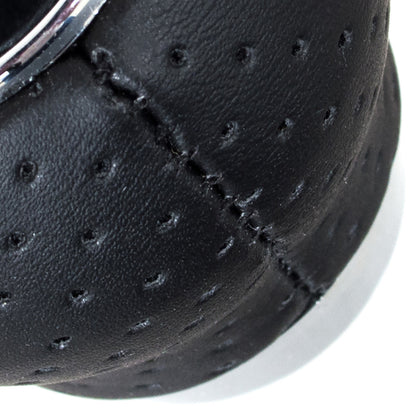 UNIVERSAL gear knob BLACK LEATHER + CHROME 5 GEARS