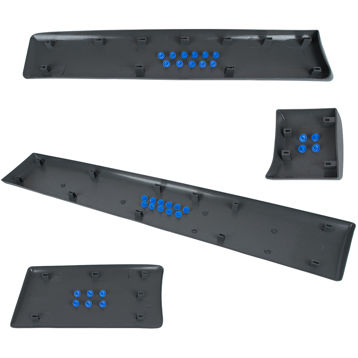Renault Trafic II LONG 01-13 front right door moulding + right side moulding BEHIND THE DOOR on the pillar + right side sliding door moulding + right side moulding IN FRONT OF THE REAR WHEEL 4 pcs. SET