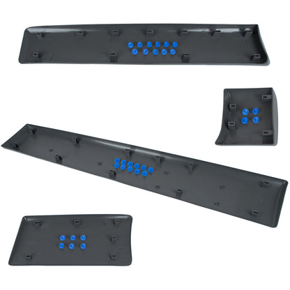 Renault Trafic II LONG 01-13 front right door moulding + right side moulding BEHIND THE DOOR on the pillar + right side sliding door moulding + right side moulding IN FRONT OF THE REAR WHEEL 4 pcs. SET