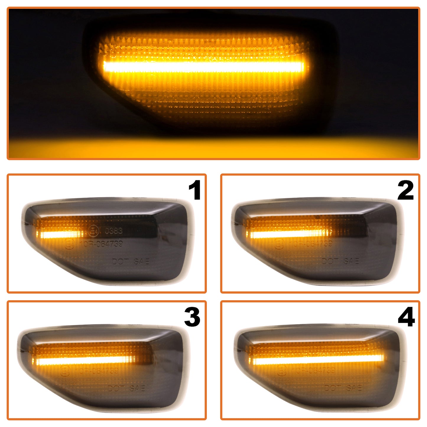 Dacia Duster II 2017- LED SMOKED DYNAMIC Side Indicators 2 pcs. Set