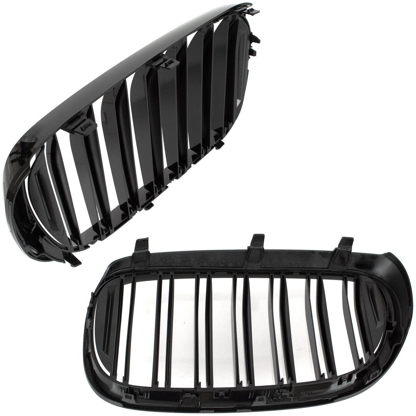 BMW 7 G11 G12 2015- Grilles between headlights (kidneys) left + right set. BLACK GLOSSY DOUBLE BAR