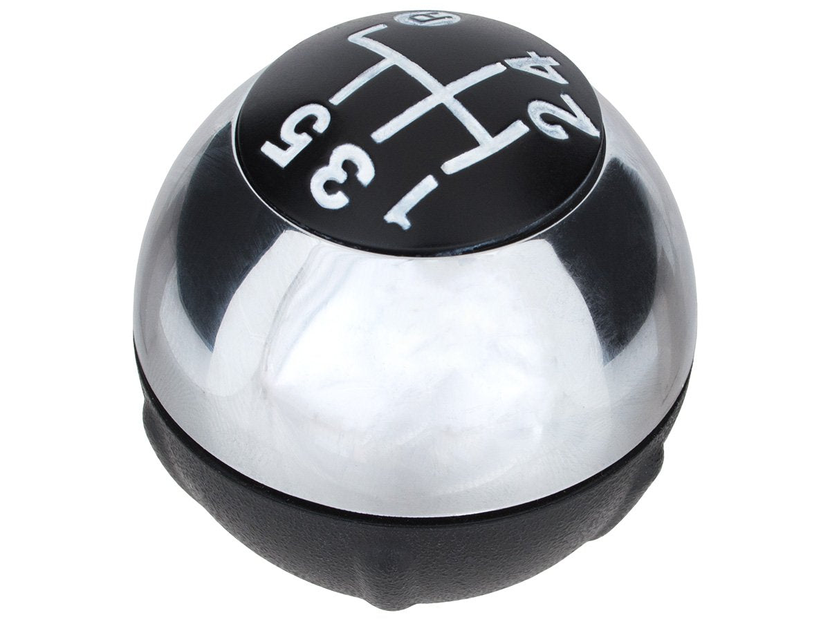 Fiat 500 2007- gear knob CHROME + BLACK 5-SPEED