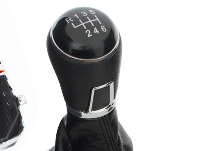 VW Passat B7 10-15 gear knob BLACK + gaiter with CHROME frame 6 SPEED