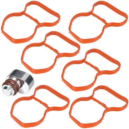 BMW 5 F07 / F10 / F13 09-17 N57 D30 Swirl Flap Blanks for Intake Manifold with Gaskets 7 pcs. SET