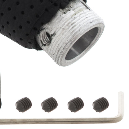 UNIVERSAL gear knob TUNING BLACK LEATHER + SILVER 5 SPEED