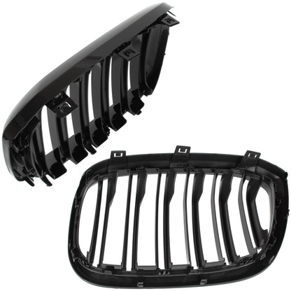 BMW X4 G02 2018- grilles (kidneys) left + right set BLACK GLOSSY DOUBLE BAR