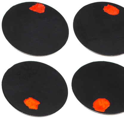 UNIVERSAL gear knob BLACK LEATHER + CHROME + RED THREAD + 5 and 6 SPEED EMBLEMS SET
